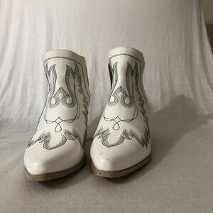 Carcuume Western Genuine Leather Cowgirl Cowboy Boots Booties Size 11